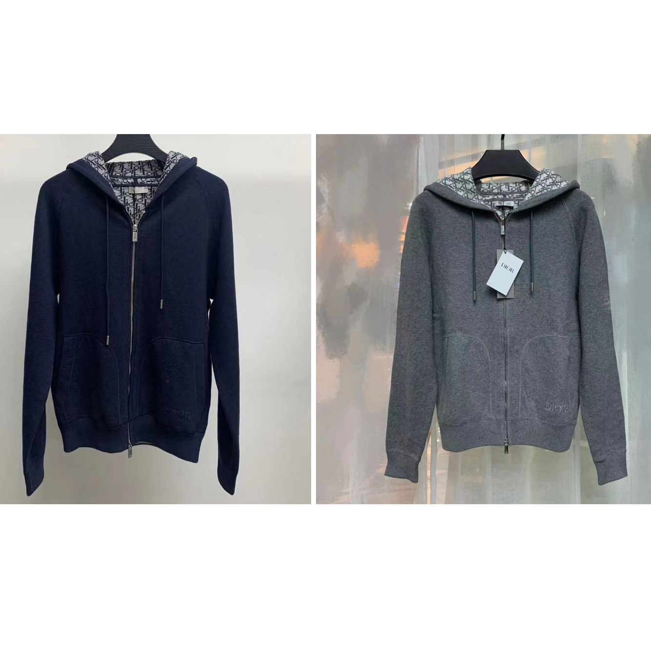 Balenciaga Dior Hooded Sweatshirt Cotton Knit And Cashmere Navy Blue Gray Balenciaga greece outlet Balenciaga Balenciaga greece outlet balenciaga